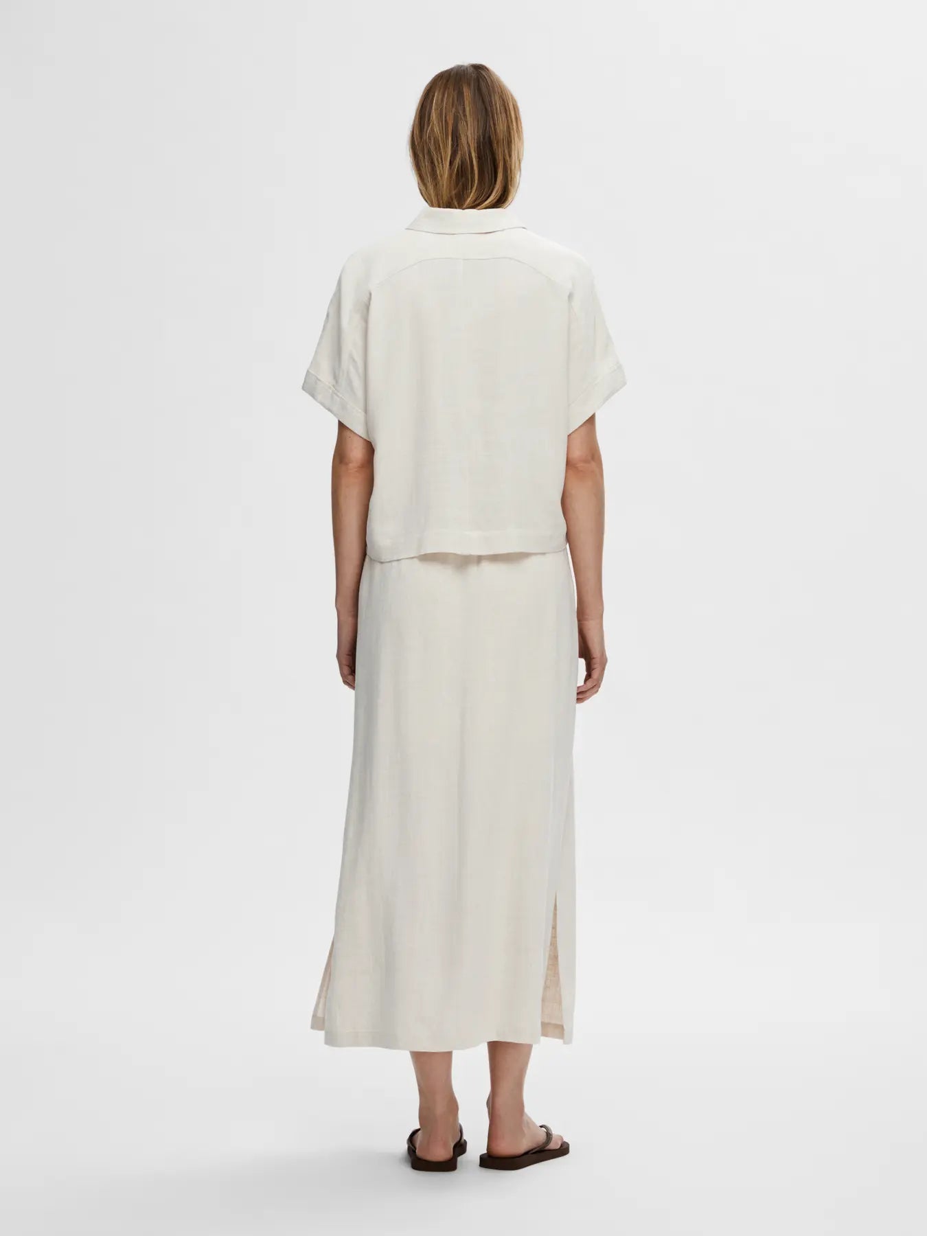 picture of Selected Viva Cropped Sun Shirt - Sandshell - Number Two - womens - fashion - clothing - Selected Femme 5