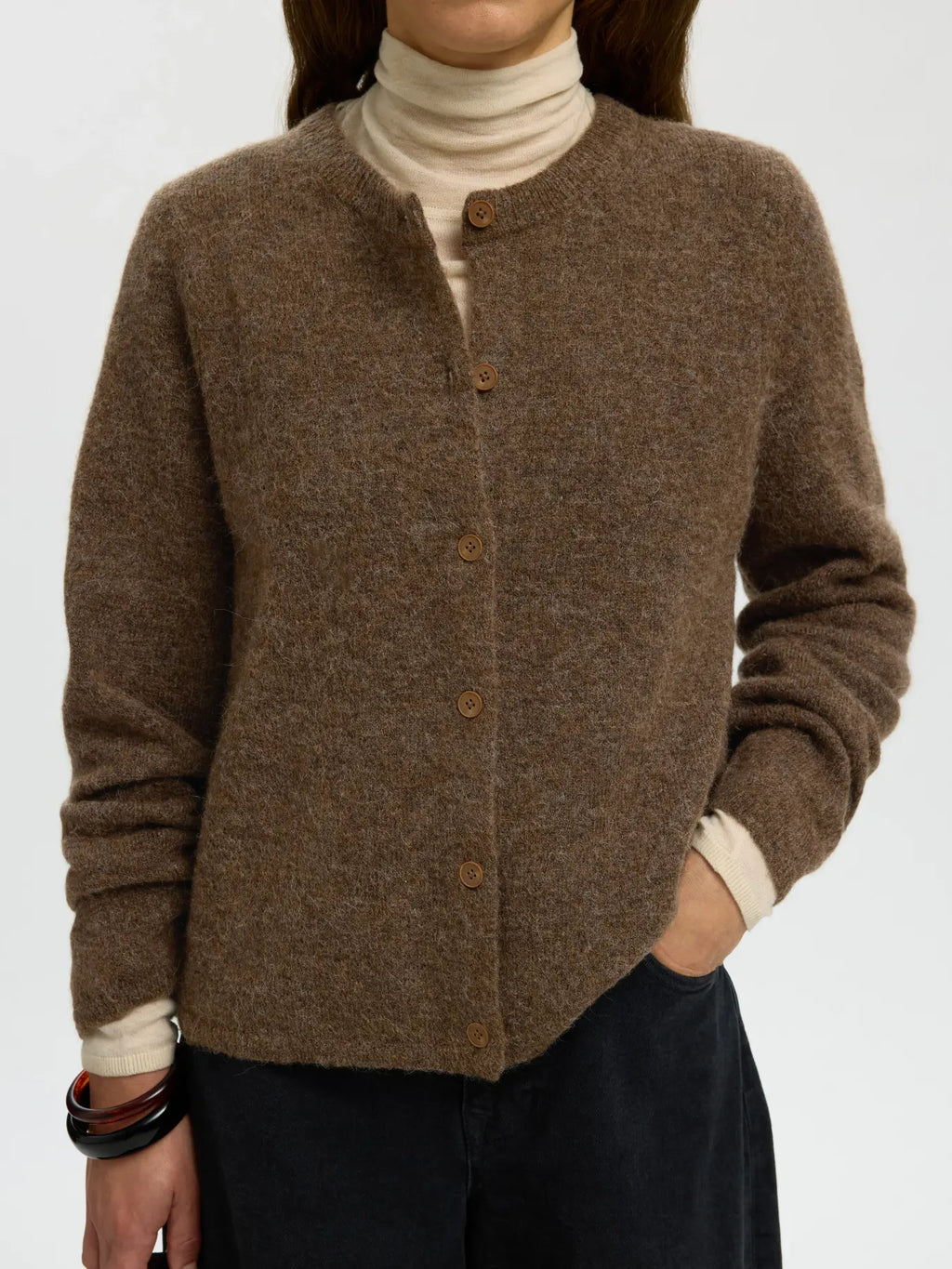 picture of Selected Lulu Cardigan - Dachshund Melange - Number Two - womens - fashion - clothing - Selected Femme 2