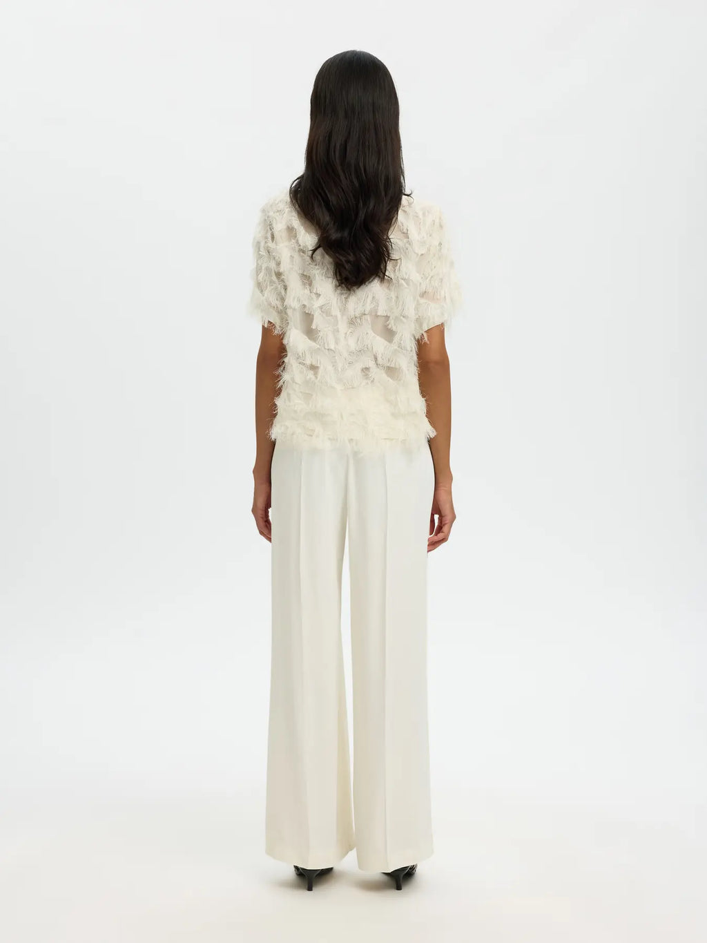 picture of Selected Femme Myline SS Boat Neck Top - Egret/White - Number Two - womens - fashion - clothing - Selected Femme 4