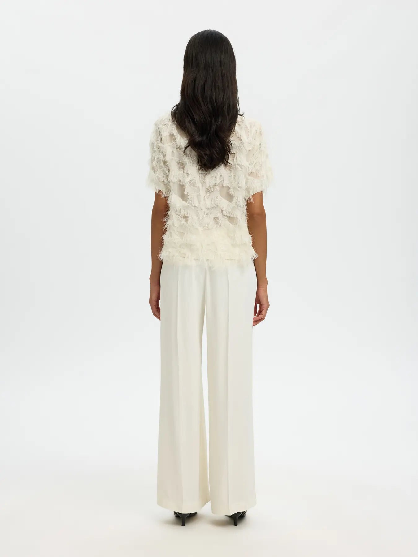 picture of Selected Femme Myline SS Boat Neck Top - Egret/White - Number Two - womens - fashion - clothing - Selected Femme 4