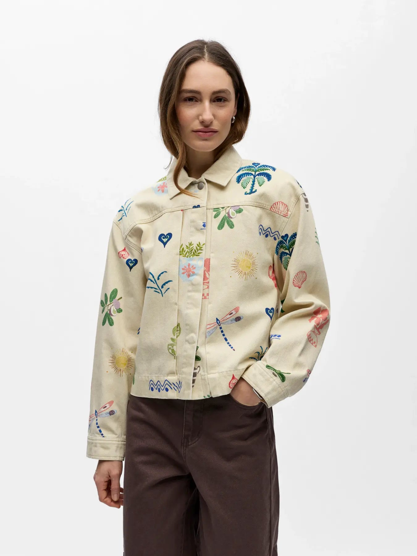 picture of Object Ally Printed Jacket - Hummus Multi - Number Two - womens - fashion - clothing - Object 1