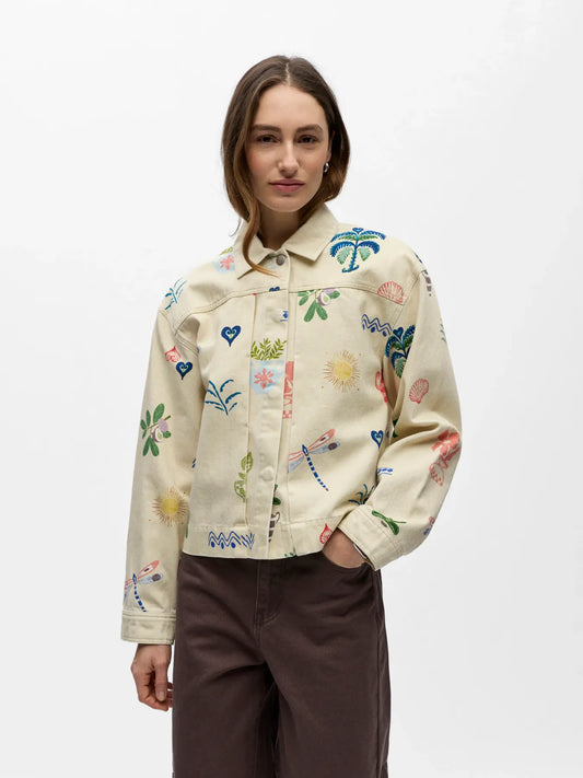 picture of Object Ally Printed Jacket - Hummus Multi - Number Two - womens - fashion - clothing - Object 1
