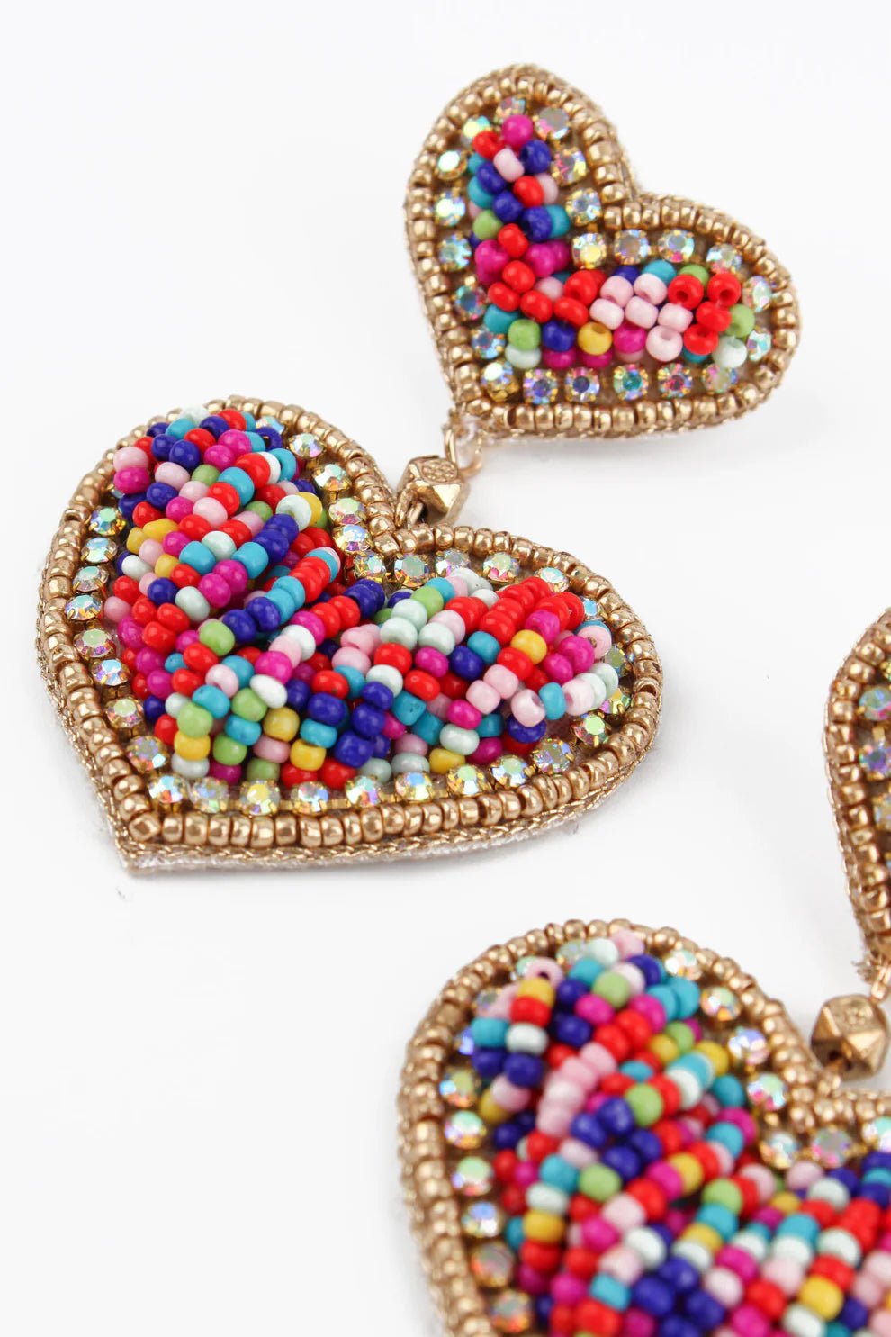 picture of My Doris Beaded Heart Earrings - Rainbow Confetti - Number Two - womens - fashion - accessories - My Doris 3