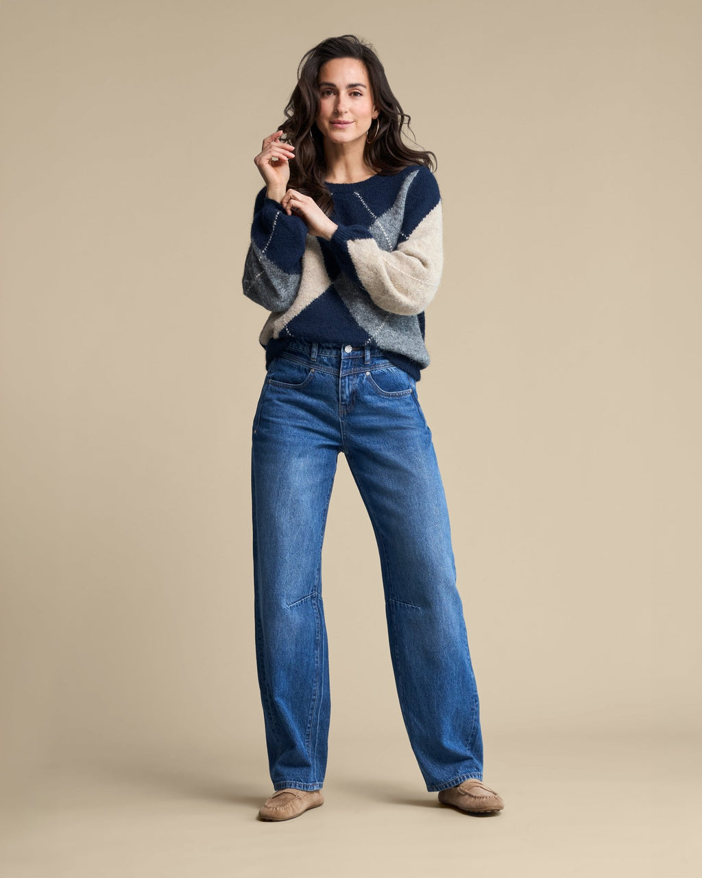 picture of Red Button Argyle Jumper - Indigo - Number Two - womens - fashion - clothing - Red Button 1