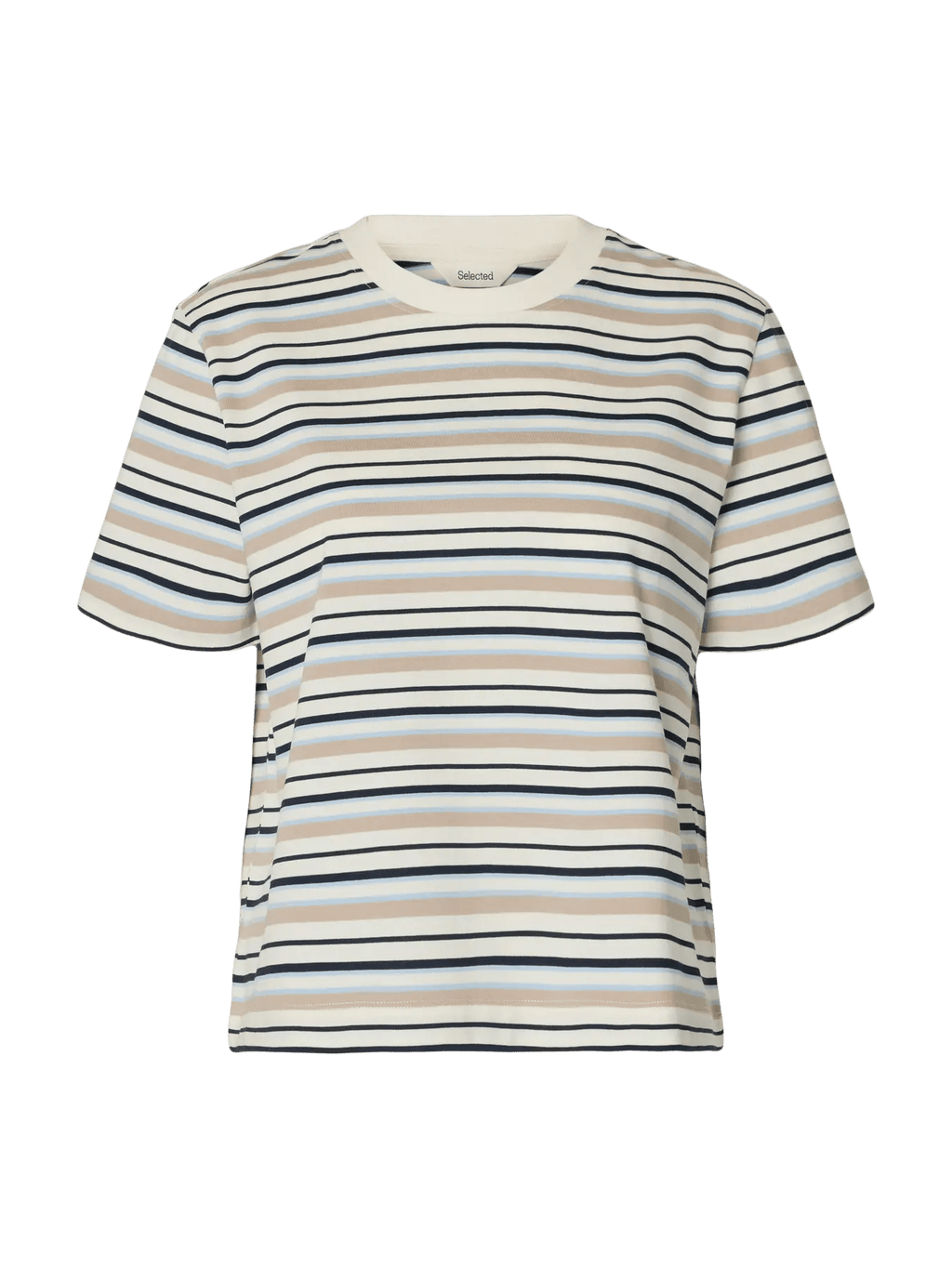 picture of Selected Essential SS Striped Boxy Tee Cashmere Blue Multi Stripe - Number Two - womens -Selected Femme 6