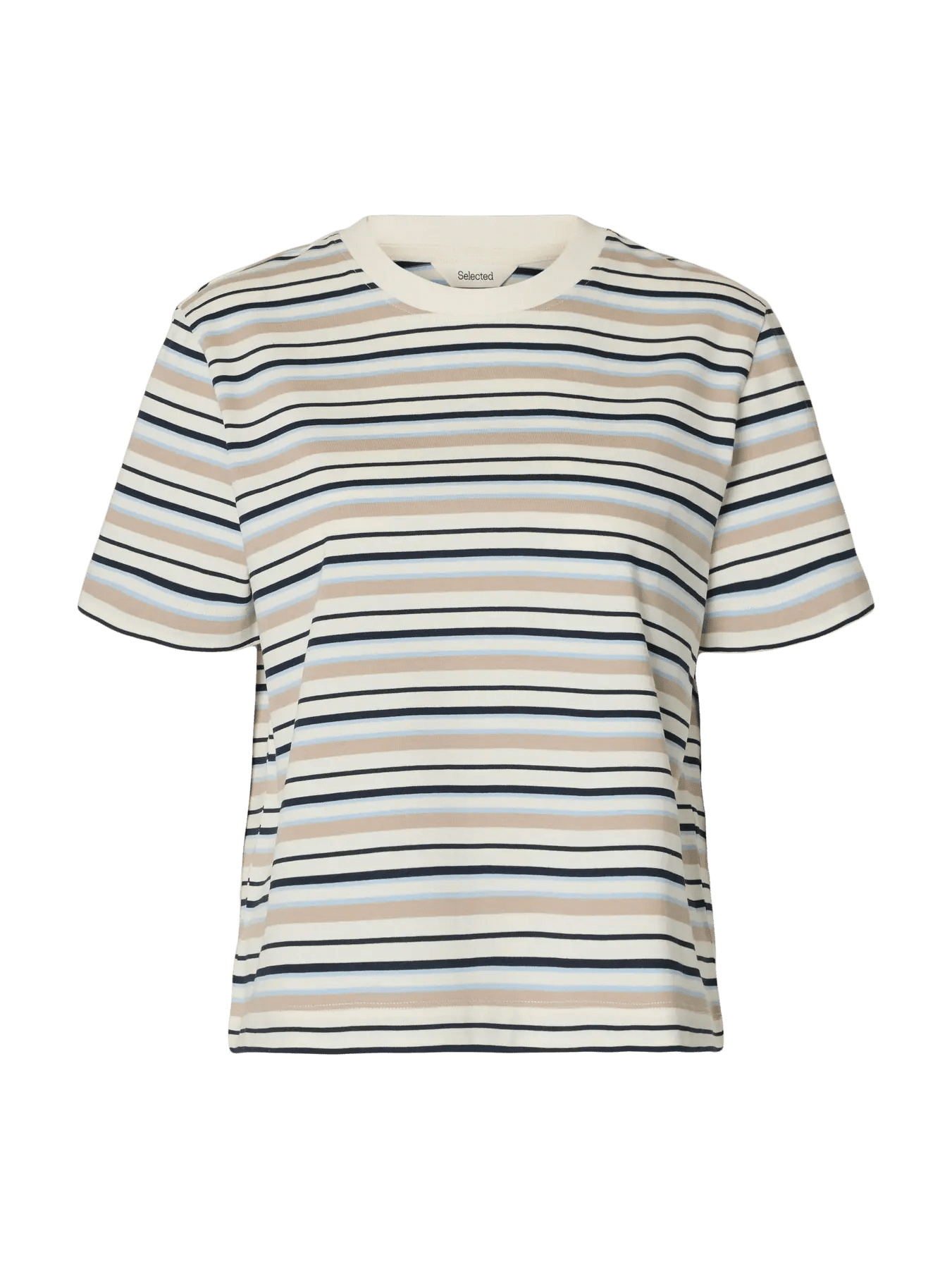 picture of Selected Essential SS Striped Boxy Tee Cashmere Blue Multi Stripe - Number Two - womens -Selected Femme 6