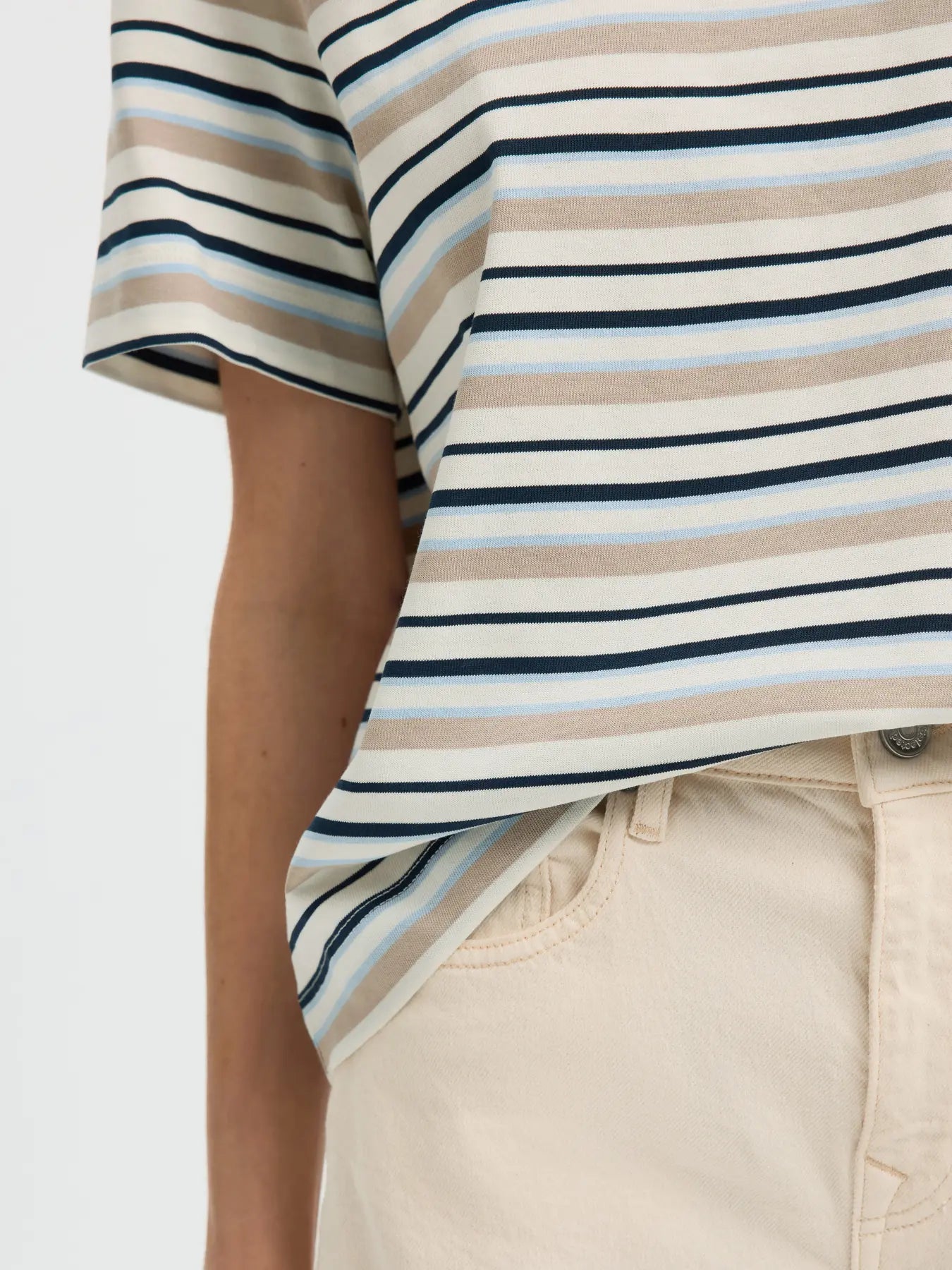 picture of Selected Essential SS Striped Boxy Tee Cashmere Blue Multi Stripe - Number Two - womens -Selected Femme 2
