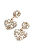 picture of My Doris Beaded Small Heart Earrings - Silver Pearl - Number Two - womens - fashion - accessories - My Doris 1