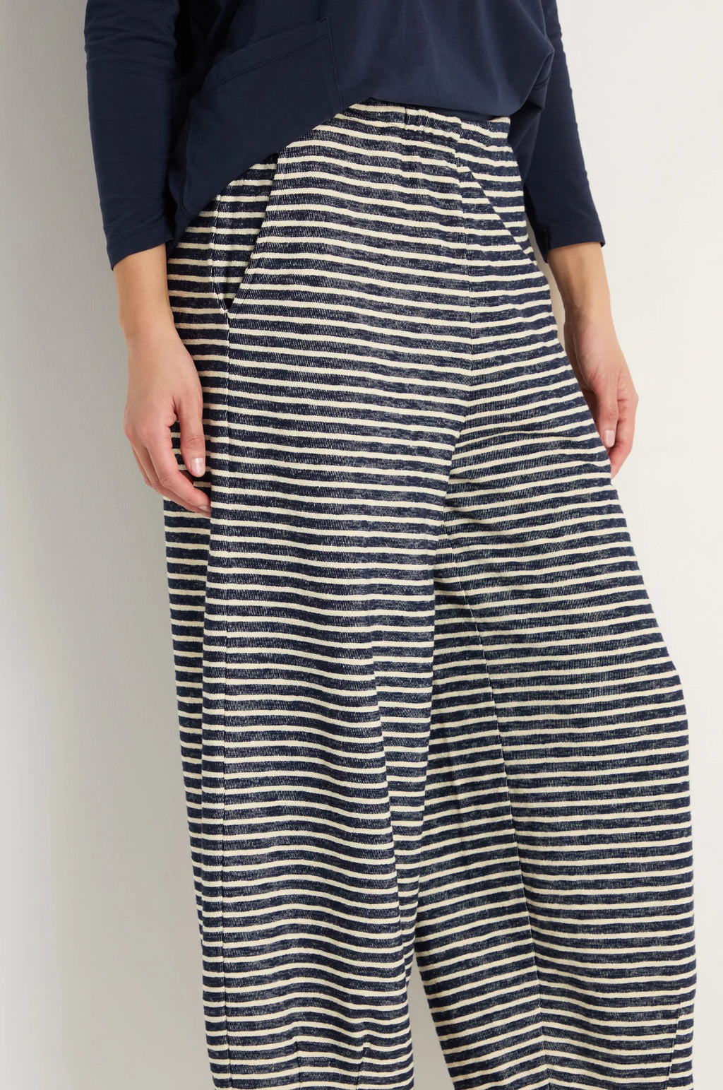 picture of Sahara Textured Stripe Jersey Bubble Trousers - Night/Ecru - Number Two - womens - fashion - clothing - Sahara 4
