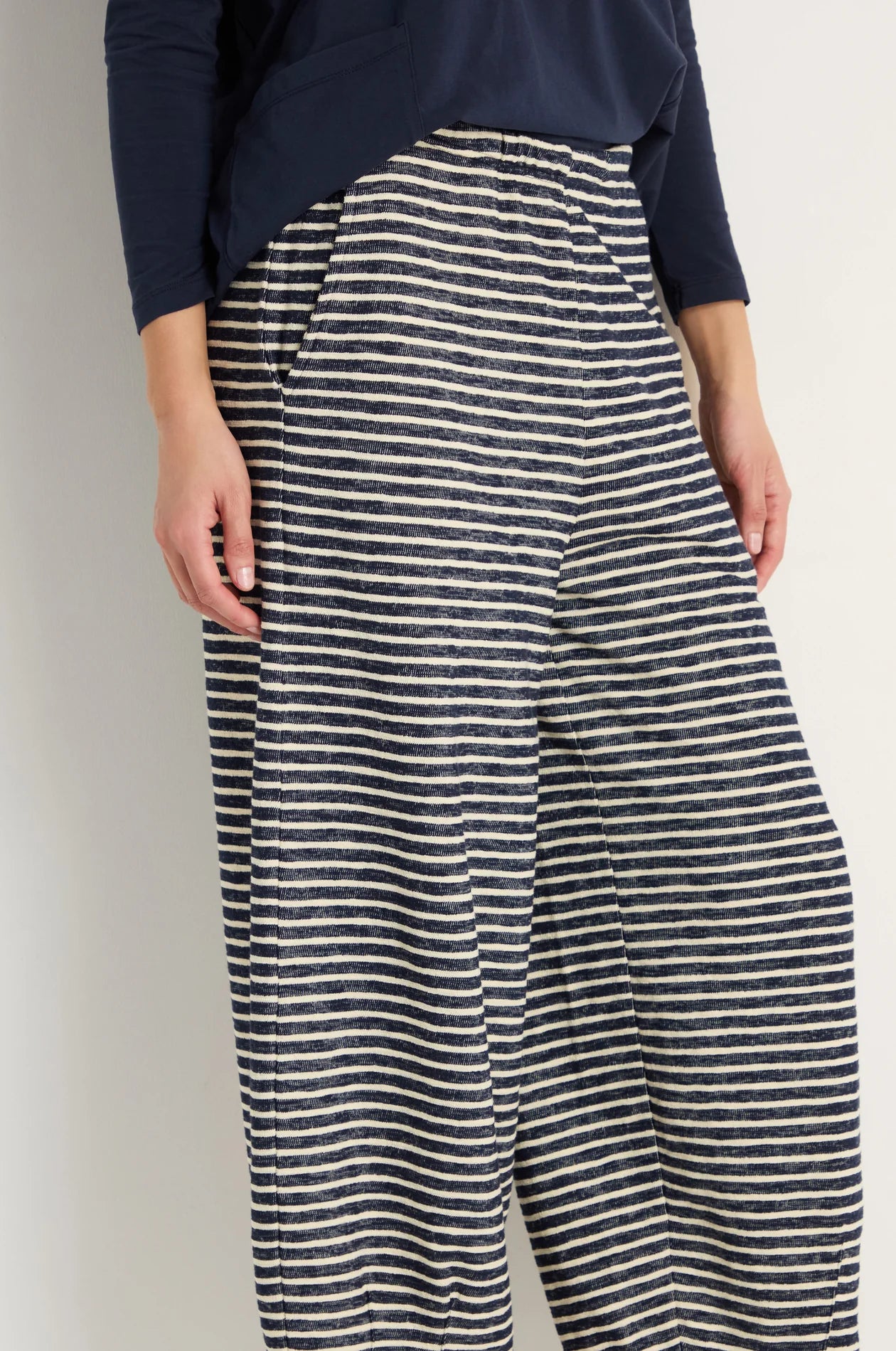 picture of Sahara Textured Stripe Jersey Bubble Trousers - Night/Ecru - Number Two - womens - fashion - clothing - Sahara 4