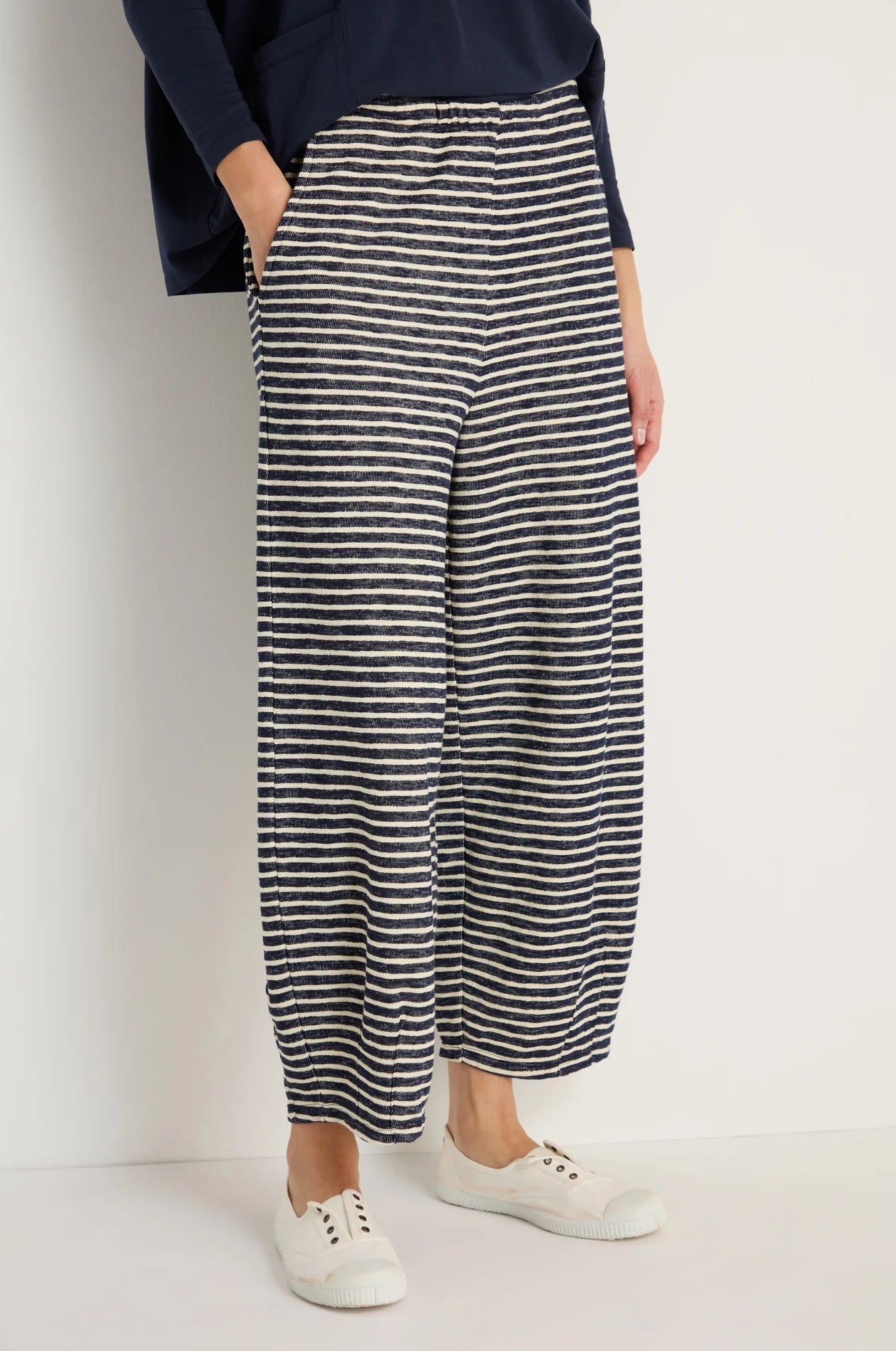 picture of Sahara Textured Stripe Jersey Bubble Trousers - Night/Ecru - Number Two - womens - fashion - clothing - Sahara 2