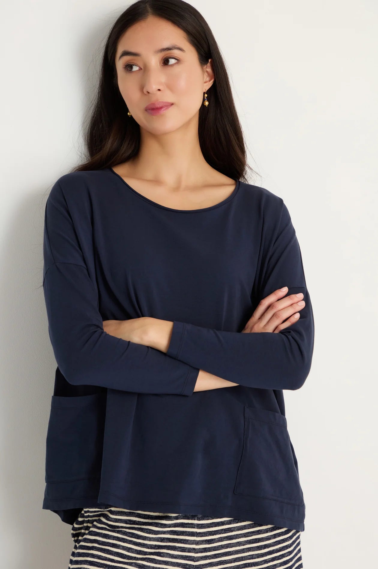 picture of Sahara Cotton Jersey Boxy Pocker Top - Night - Number Two - womens - fashion - clothing - Sahara 3