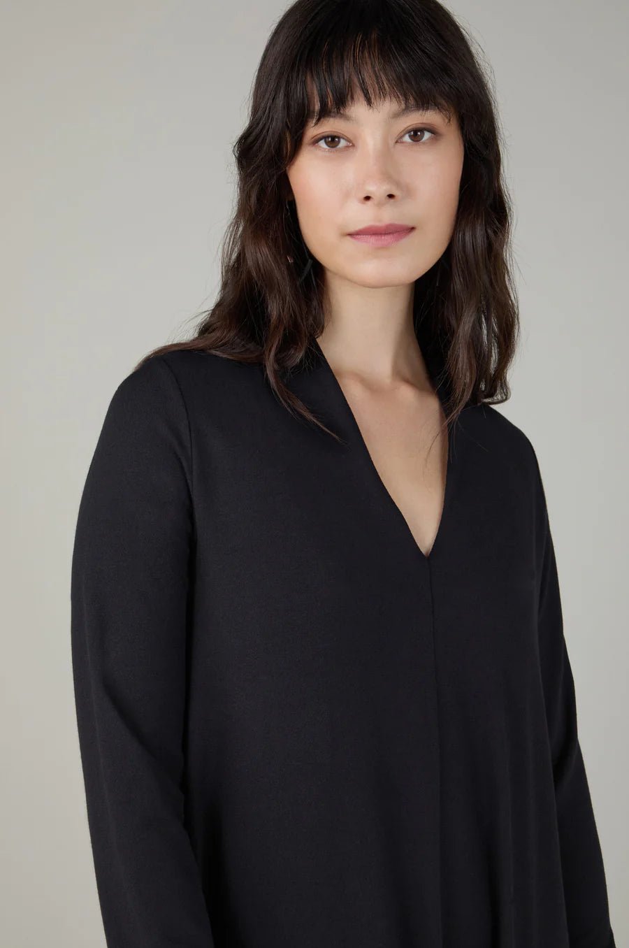 picture of Sahara Fluid Crepe V Neck Bubble Dress - Black - Number Two - womens - fashion - clothing - Sahara 2