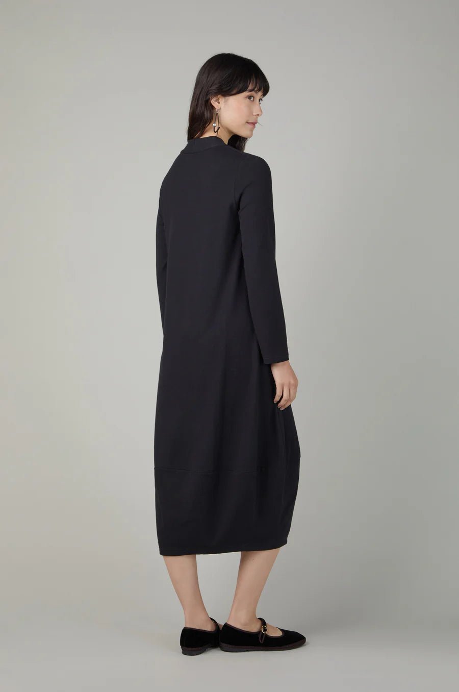 picture of Sahara Fluid Crepe V Neck Bubble Dress - Black - Number Two - womens - fashion - clothing - Sahara 5