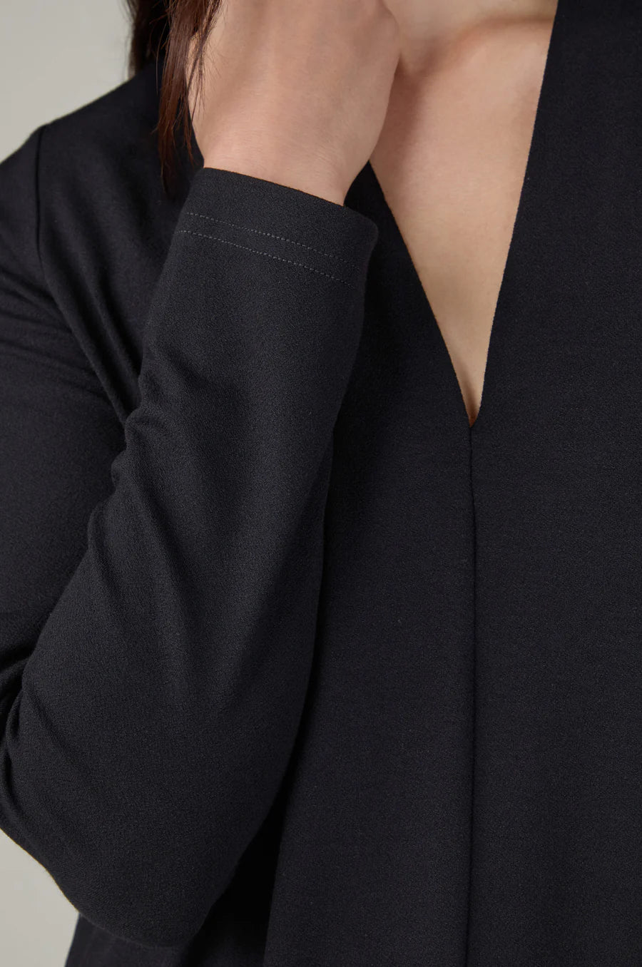 picture of Sahara Fluid Crepe V Neck Bubble Dress - Black - Number Two - womens - fashion - clothing - Sahara 3