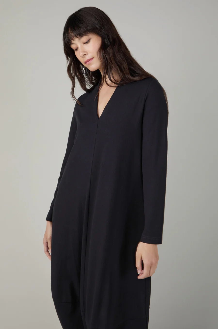 picture of Sahara Fluid Crepe V Neck Bubble Dress - Black - Number Two - womens - fashion - clothing - Sahara 4