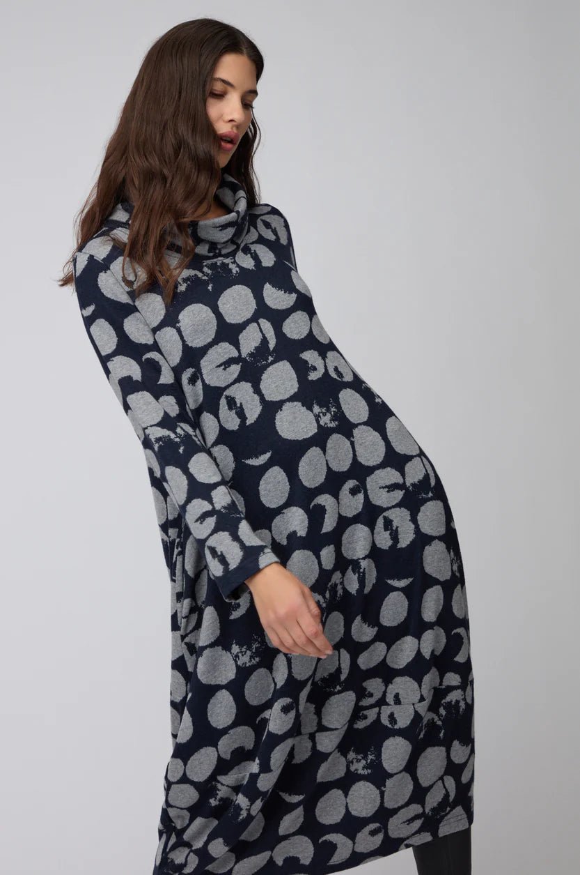 picture of Sahara Brushed Jersey Spotted Bubble Dress - Night/Dove - Number Two - womens - fashion - clothing - Sahara 2