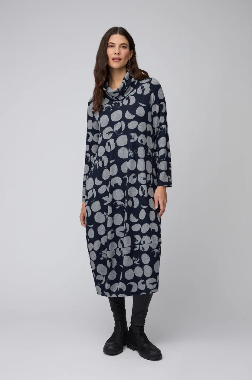picture of Sahara Brushed Jersey Spotted Bubble Dress - Night/Dove - Number Two - womens - fashion - clothing - Sahara 4