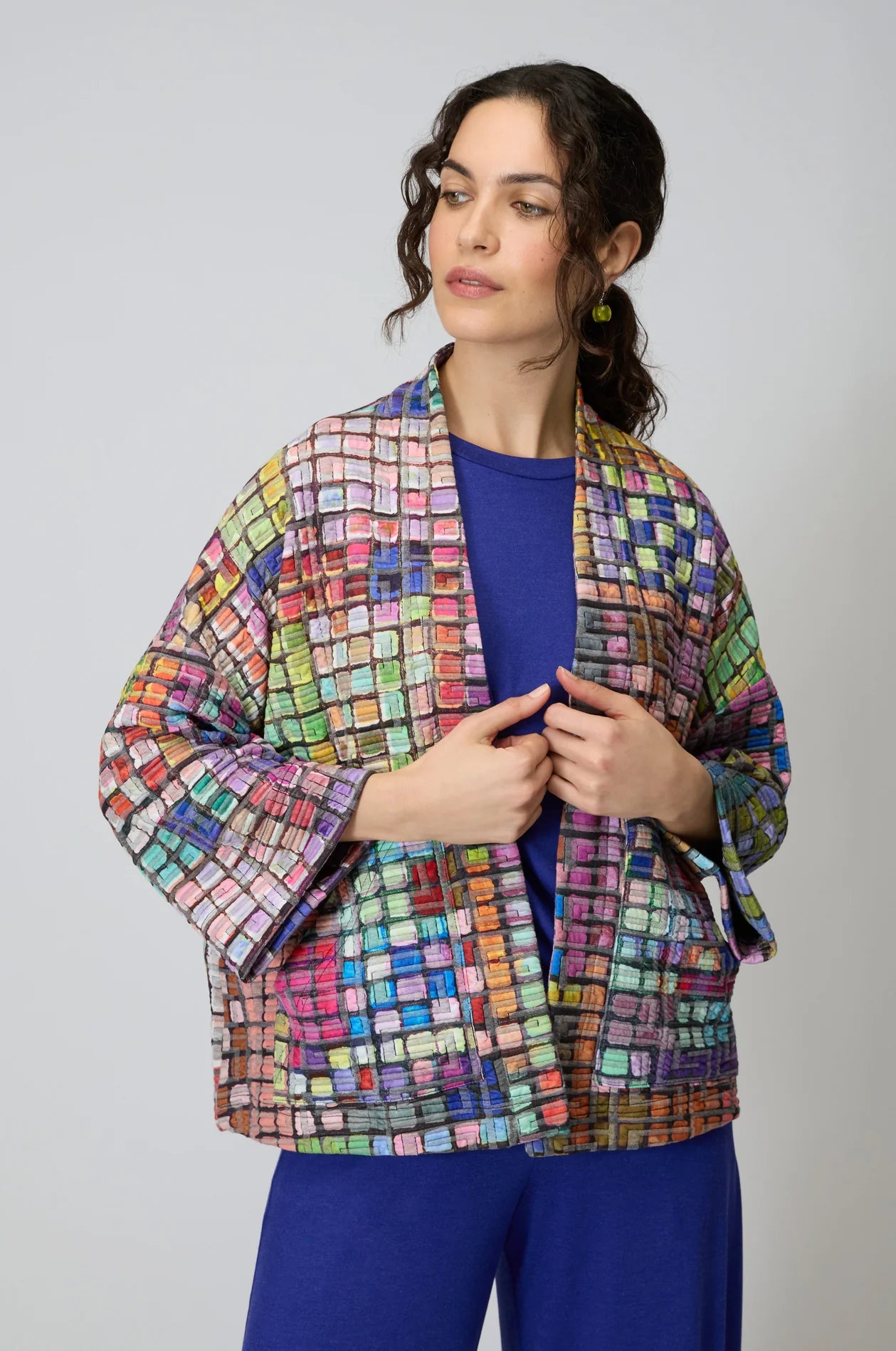 picture of Sahara Coloured Glass Tiles Jersey Jacket - Multi - Number Two - womens - fashion - clothing - Sahara 1