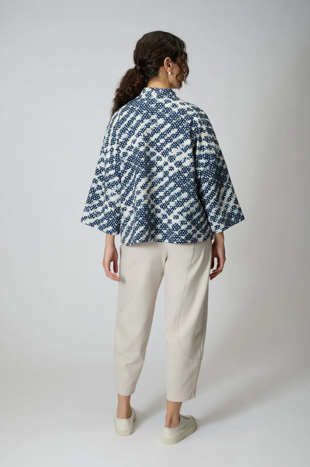 picture of Sahara Diamond Tie Dye Jersey Jacket - Night/Ecru - Number Two - womens - fashion - clothing - Sahara 5