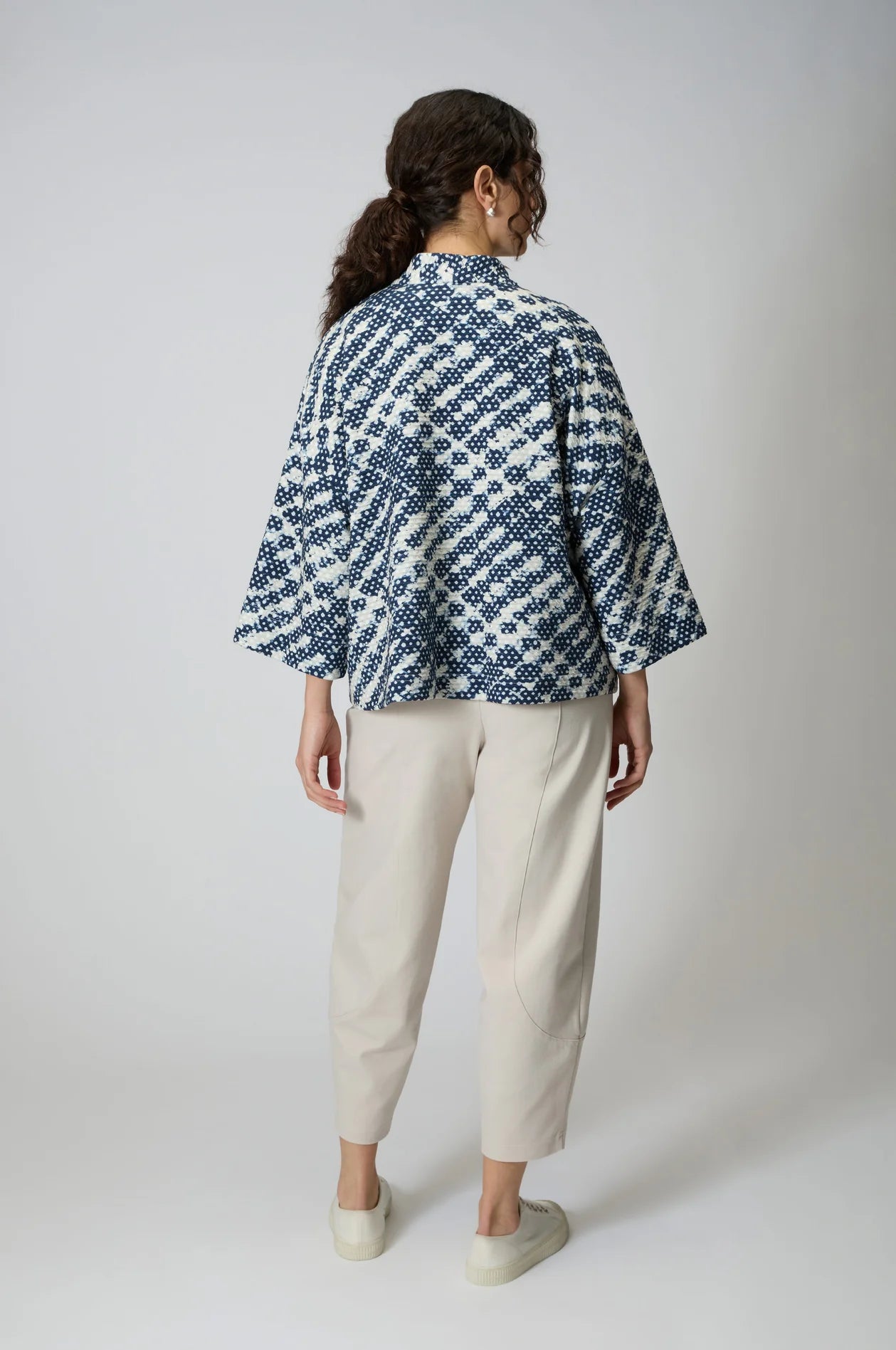 picture of Sahara Diamond Tie Dye Jersey Jacket - Night/Ecru - Number Two - womens - fashion - clothing - Sahara 5