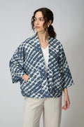 picture of Sahara Diamond Tie Dye Jersey Jacket - Night/Ecru - Number Two - womens - fashion - clothing - Sahara 1