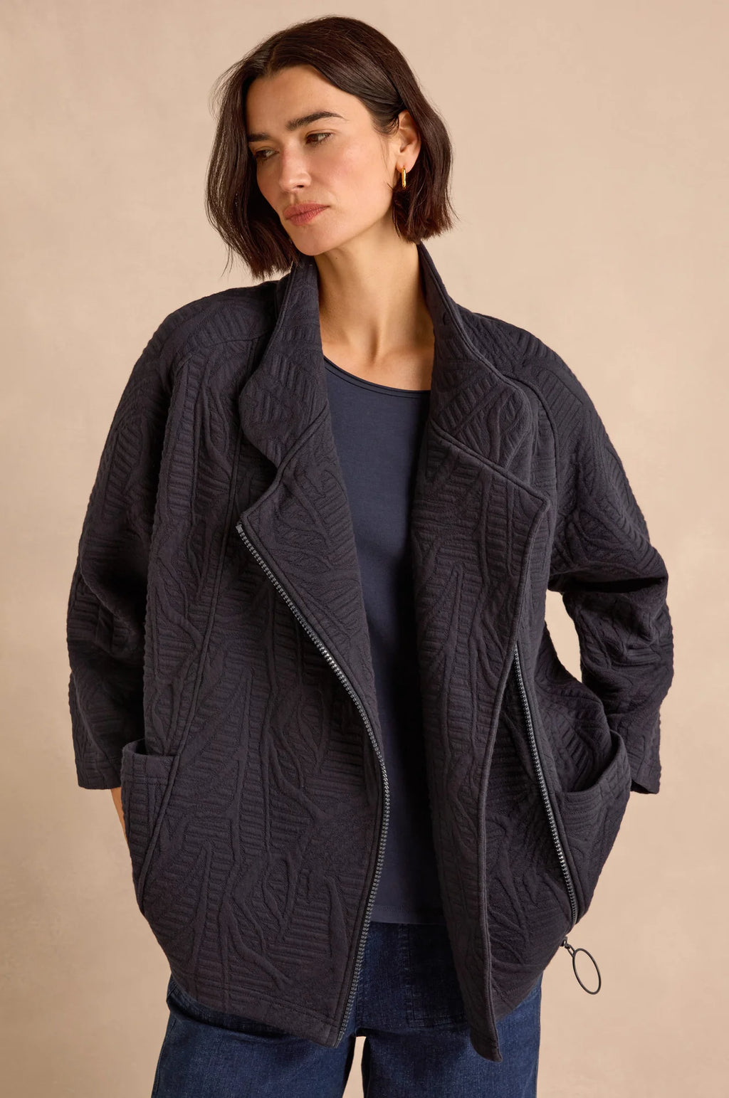 picture of Sahara Quilted Zip Through Jacket - Night Blue - Number Two - womens - fashion - clothing - Sahara 1