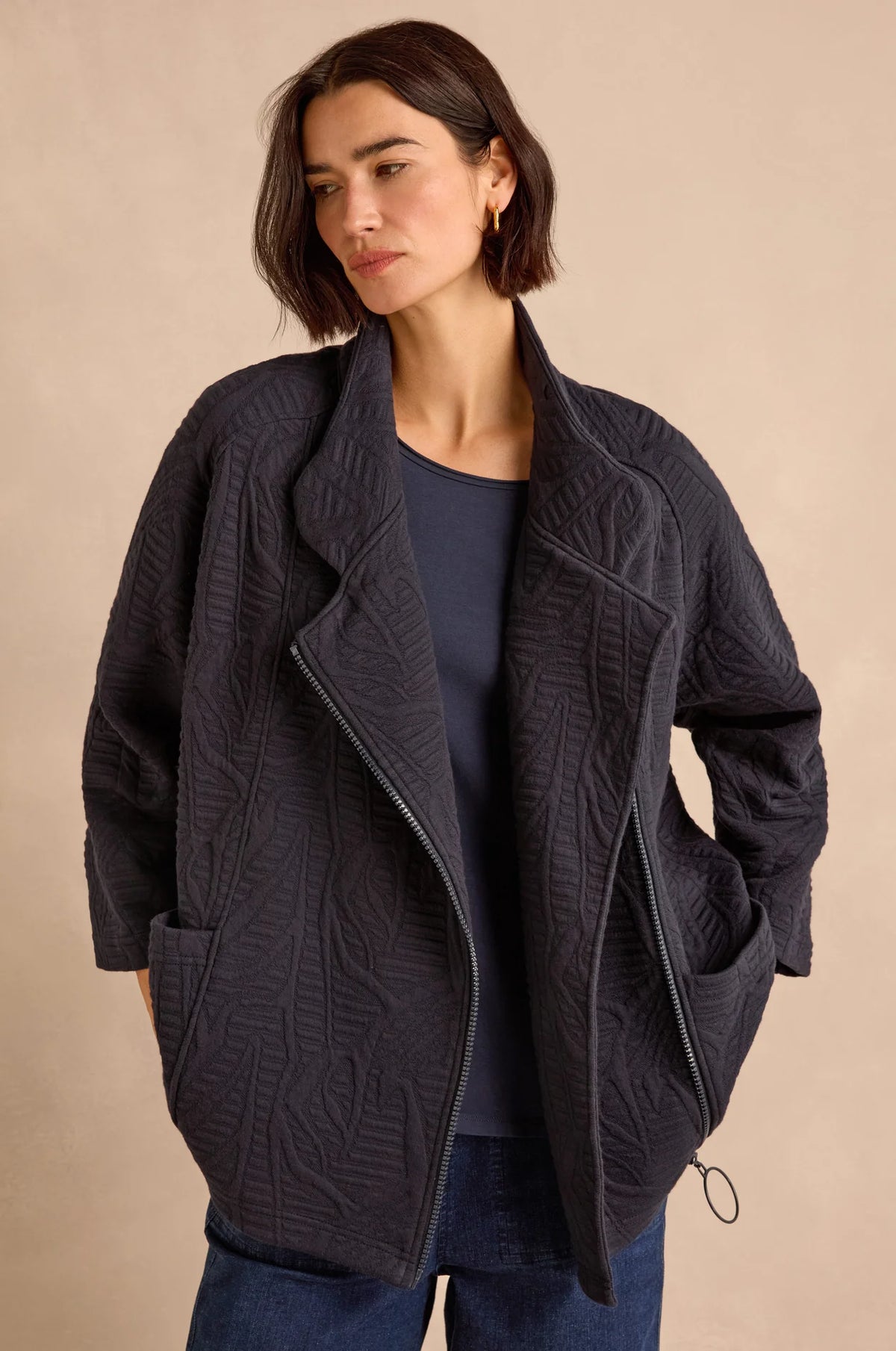 picture of Sahara Quilted Zip Through Jacket - Night Blue - Number Two - womens - fashion - clothing - Sahara 1