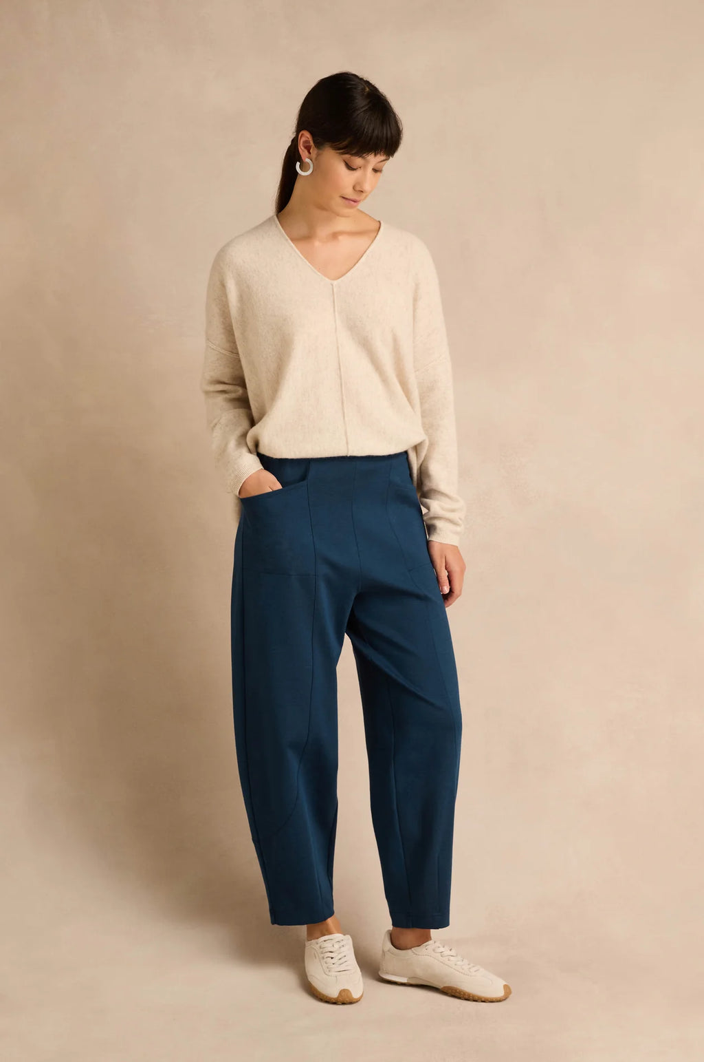 Sahara Ponte Bubble Trouser - Marine