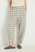 picture of Sahara Multi Lines Grid Linen Bubble Trouser - Ecru/Night - Number Two - womens - fashion - clothing - Sahara 1