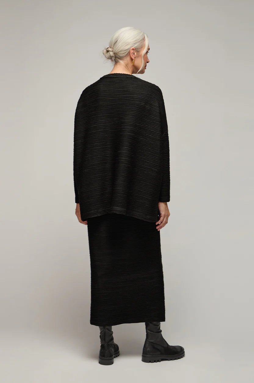 picture of Sahara Textured Wave Jersey Boxy Top - Black - Number Two - womens - fashion - clothing - Sahara 5