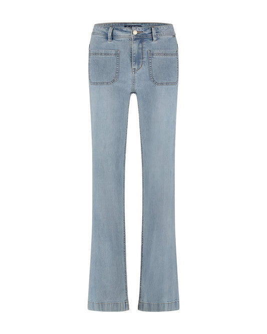 Red Button Colette Front Patch Pockets Bleach Jeans