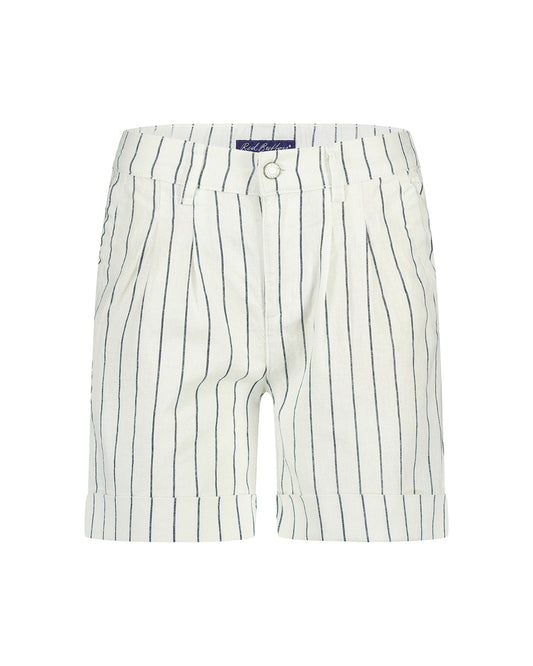 Red Button Cleo Shorts Navy Off White Stripe