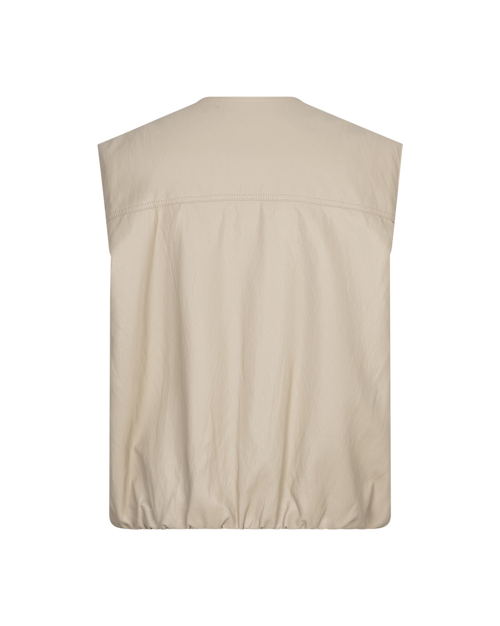 Red Button Ivy Faux Leather Waistcoat - Pebble