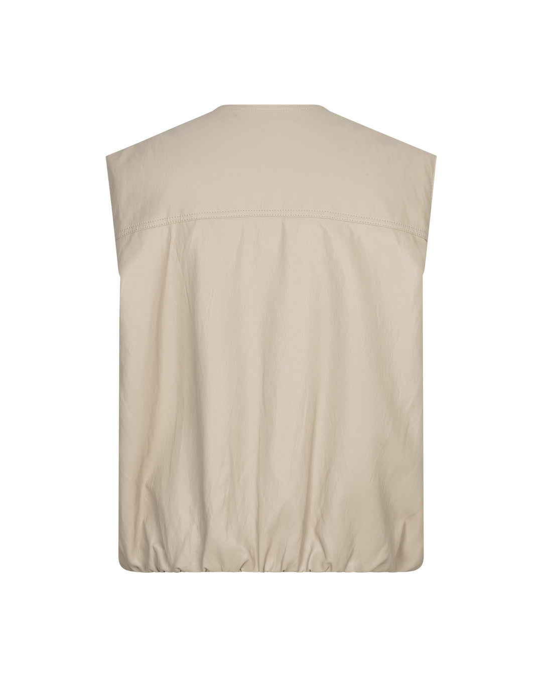 Red Button Ivy Faux Leather Waistcoat - Pebble