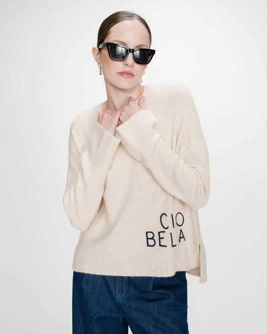 picture of Grace & Mila Viggo Jumper - “Ciao Bella” Cream/Marine - Number Two - womens - fashion - clothing - Grace & Mila 1
