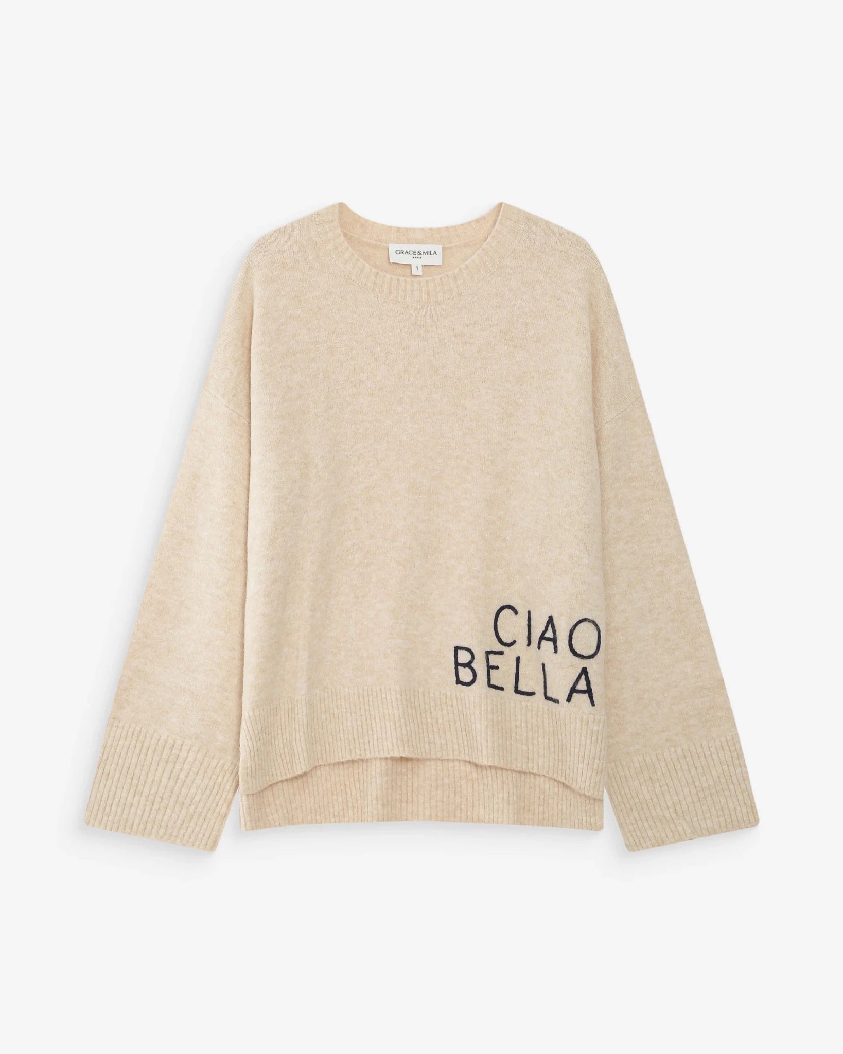 picture of Grace & Mila Viggo Jumper - “Ciao Bella” Cream/Marine - Number Two - womens - fashion - clothing - Grace & Mila 5