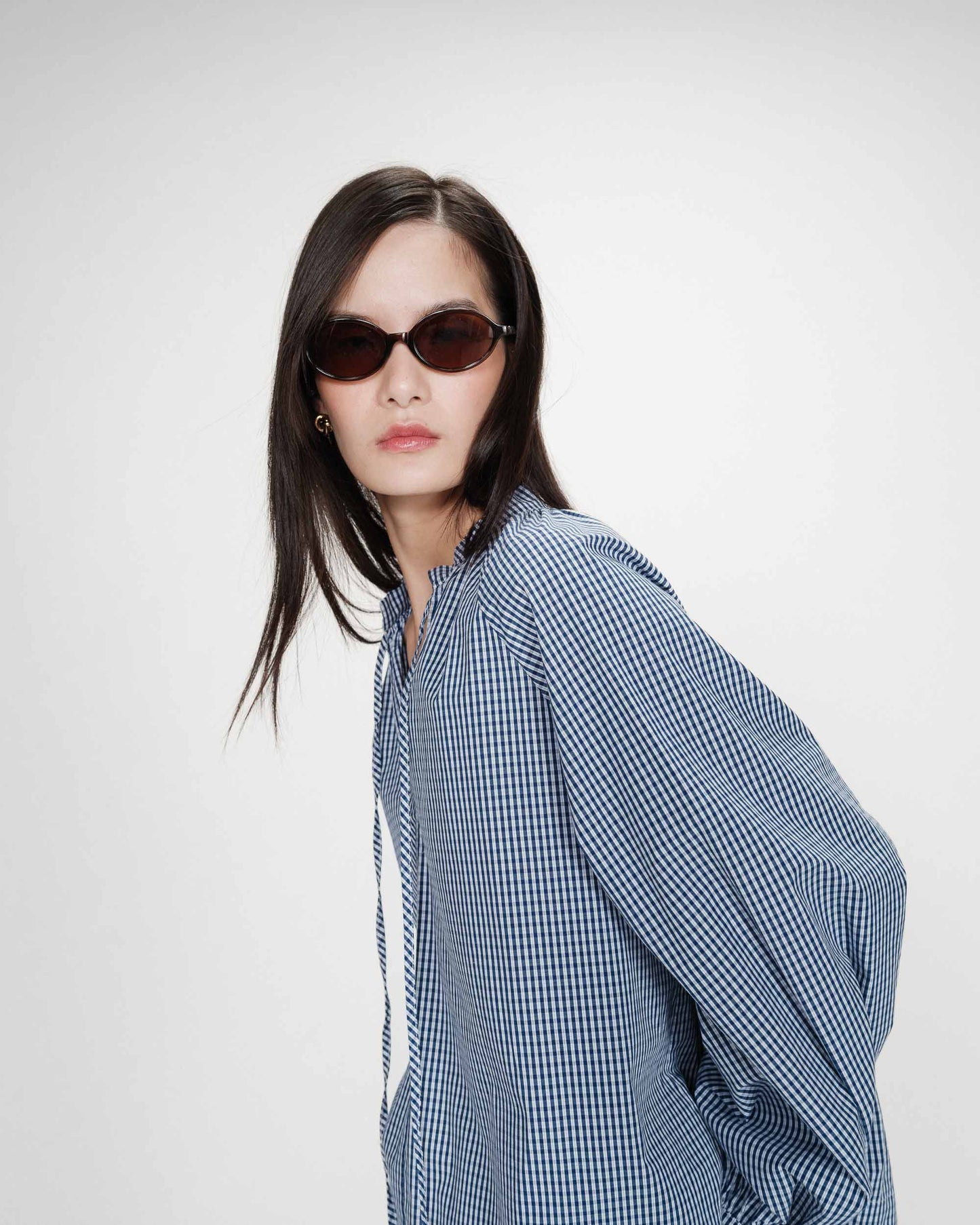 picture of Grace & Mila Varry Blouse - Marine Check - Number Two - womens - fashion - clothing - Grace & Mila 2