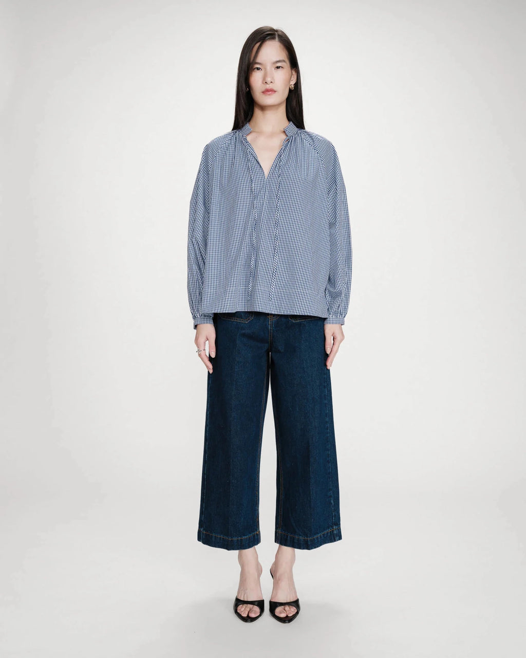 picture of Grace & Mila Varry Blouse - Marine Check - Number Two - womens - fashion - clothing - Grace & Mila 4