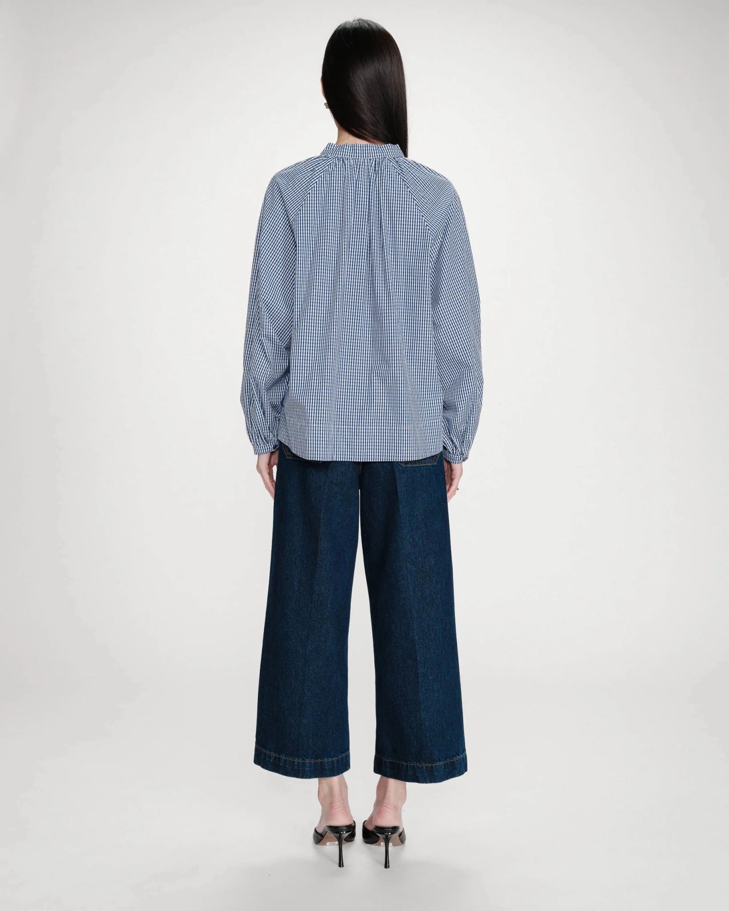 picture of Grace & Mila Varry Blouse - Marine Check - Number Two - womens - fashion - clothing - Grace & Mila 5