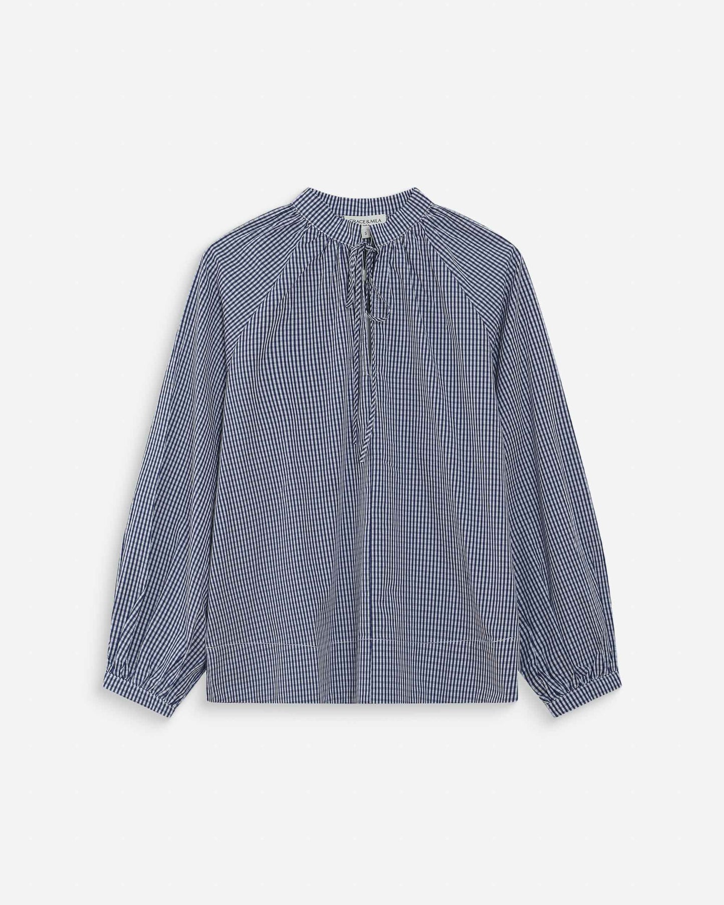 picture of Grace & Mila Varry Blouse - Marine Check - Number Two - womens - fashion - clothing - Grace & Mila 6