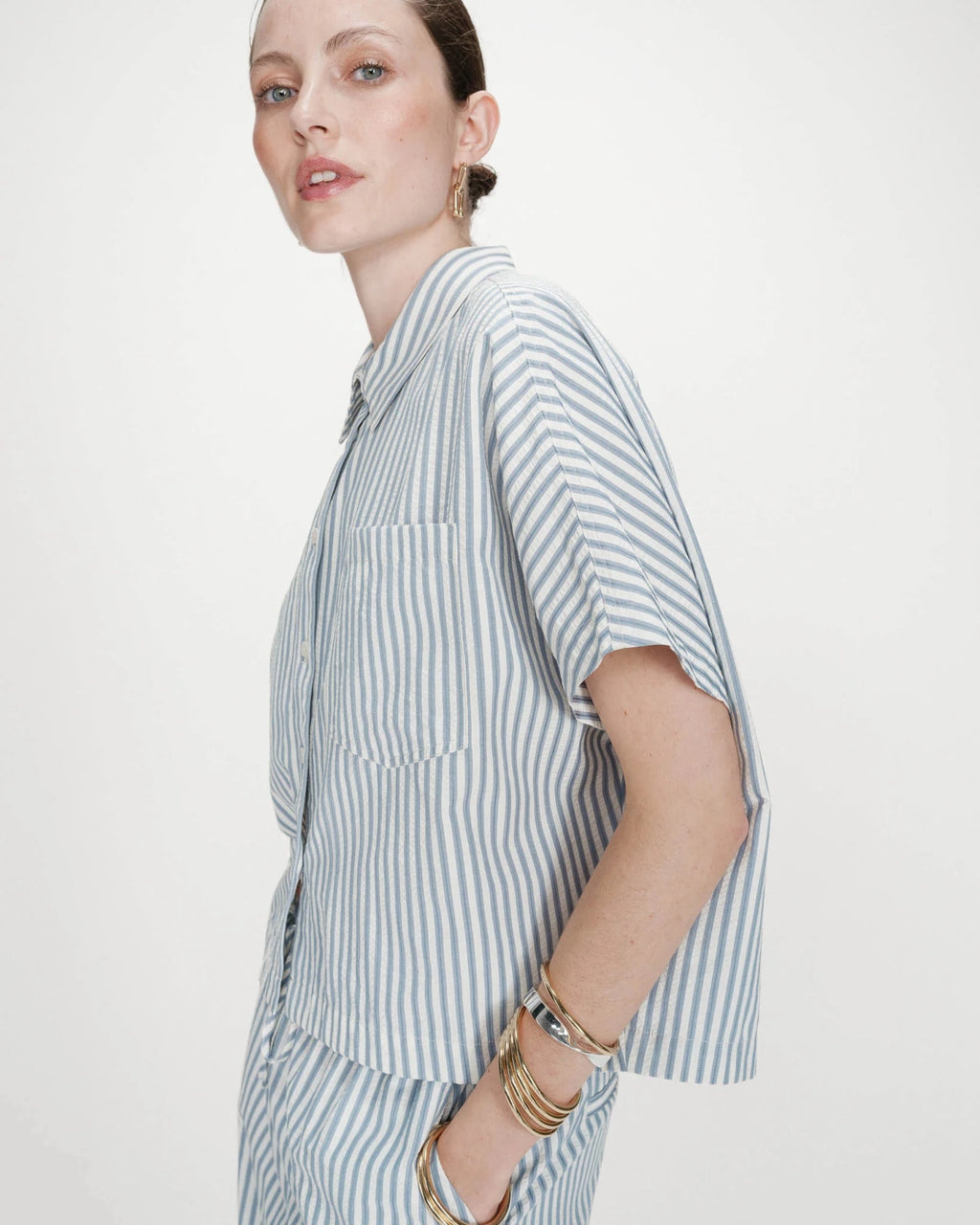 picture of Grace & Mila Vercia Shirt - Bluet Stripe - Number Two - womens - fashion - clothing - Grace & Mila 2