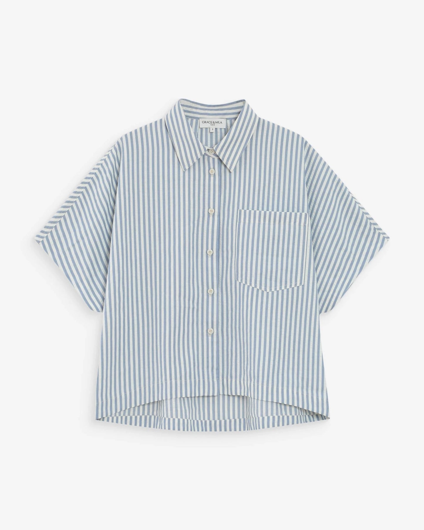 picture of Grace & Mila Vercia Shirt - Bluet Stripe - Number Two - womens - fashion - clothing - Grace & Mila 5