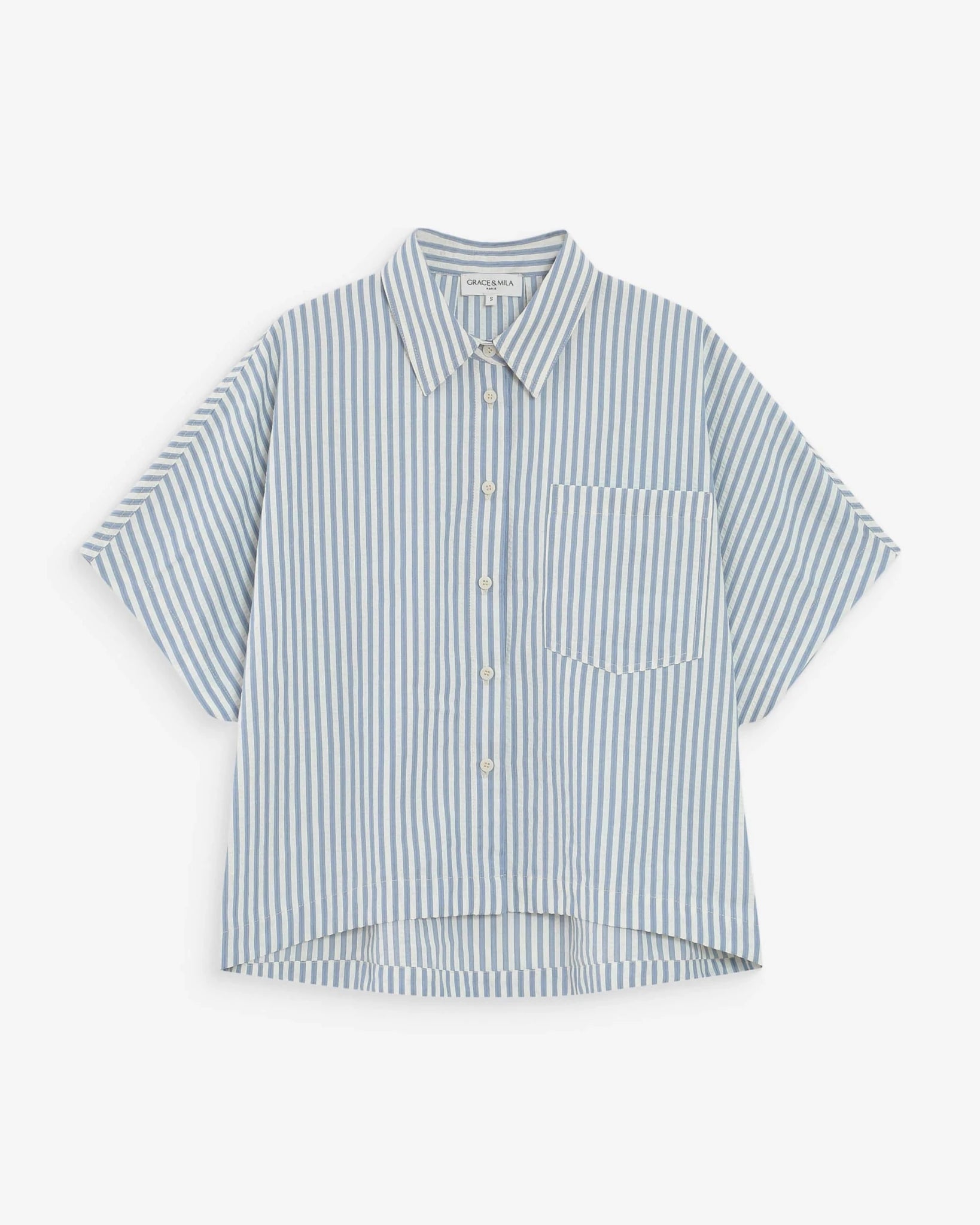 picture of Grace & Mila Vercia Shirt - Bluet Stripe - Number Two - womens - fashion - clothing - Grace & Mila 5