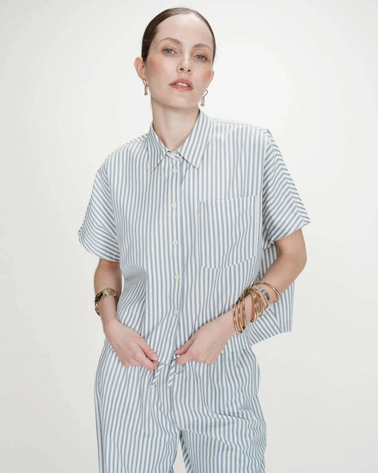 picture of Grace & Mila Vercia Shirt - Bluet Stripe - Number Two - womens - fashion - clothing - Grace & Mila 1