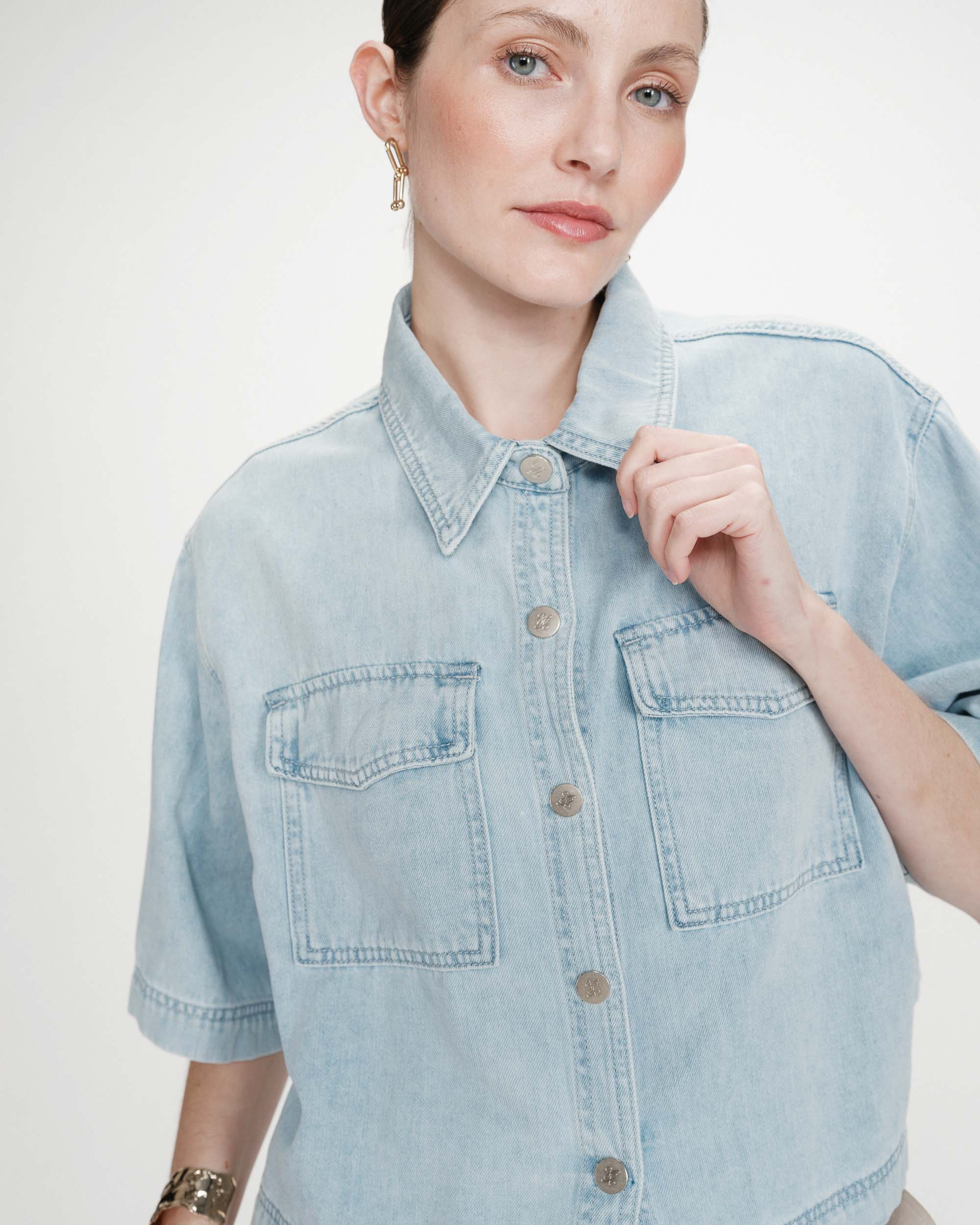 picture of Grace & Mila Vita Shirt - Sky Blue Denim - Number Two - womens - fashion - clothing - Grace & Mila 3