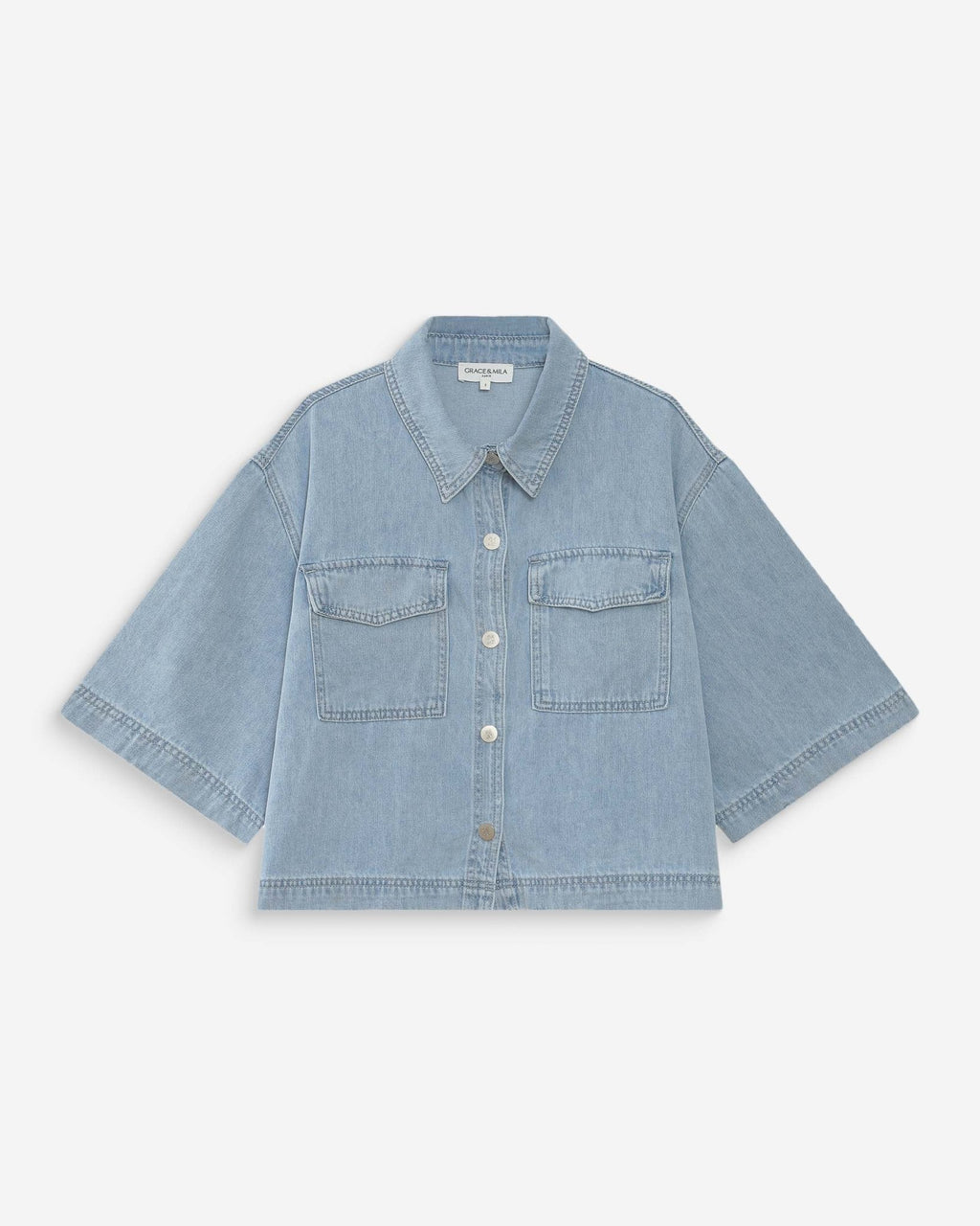 picture of Grace & Mila Vita Shirt - Sky Blue Denim - Number Two - womens - fashion - clothing - Grace & Mila 6