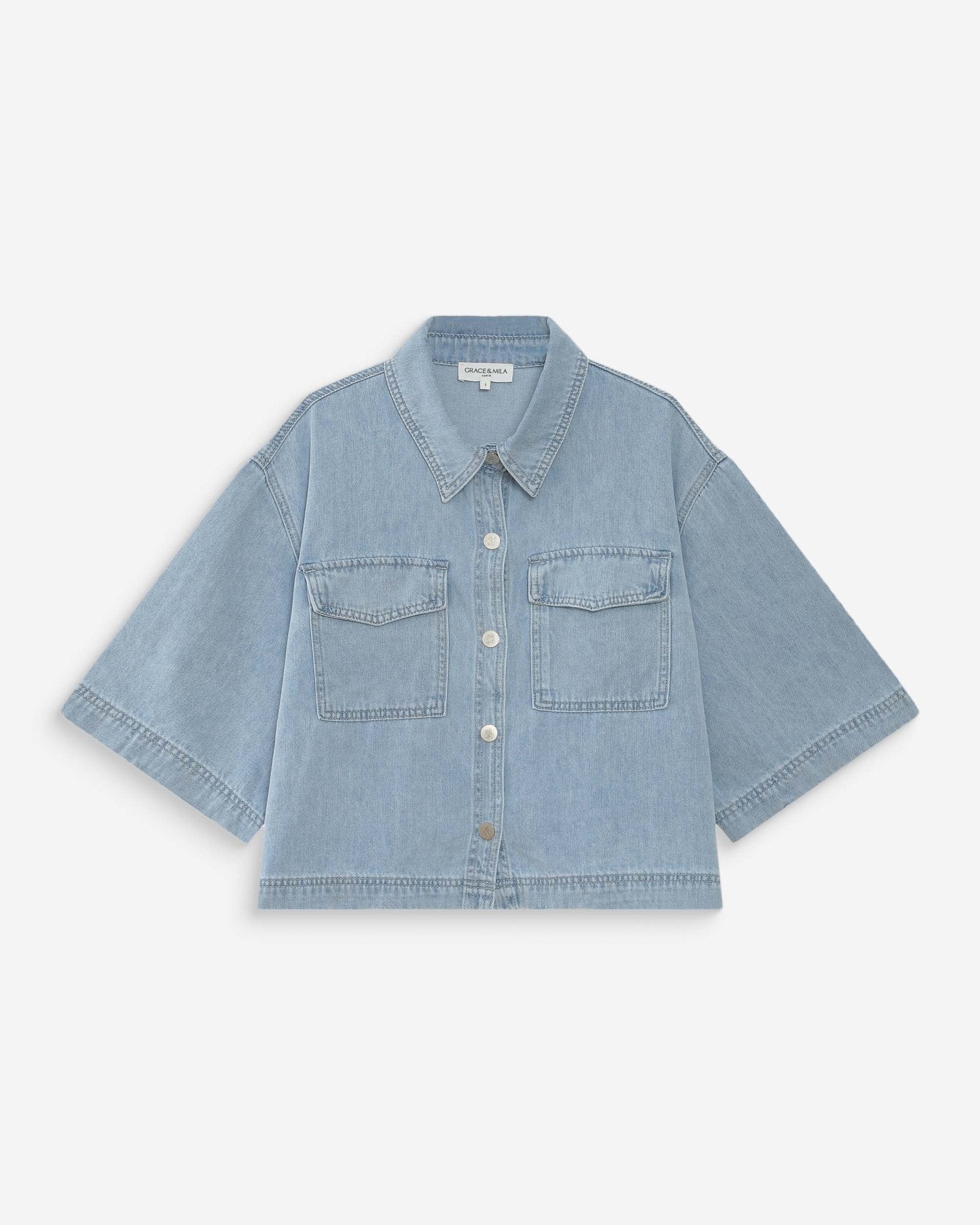 picture of Grace & Mila Vita Shirt - Sky Blue Denim - Number Two - womens - fashion - clothing - Grace & Mila 6