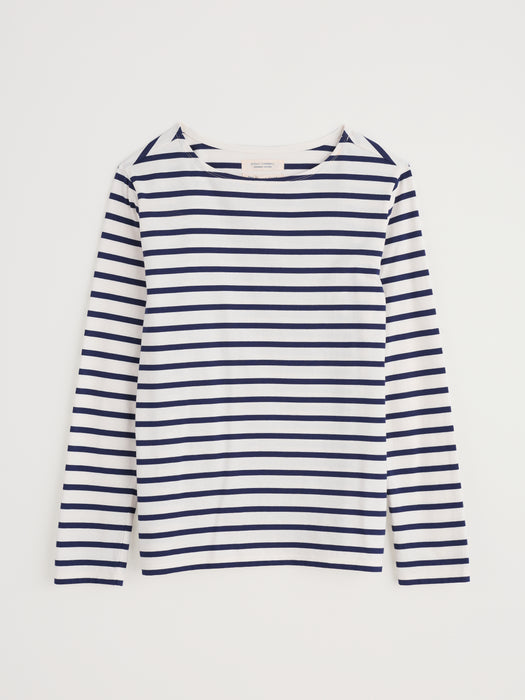 Seasalt Sailor Shirt Organic Cotton Jersey Breton Chalk Maritime