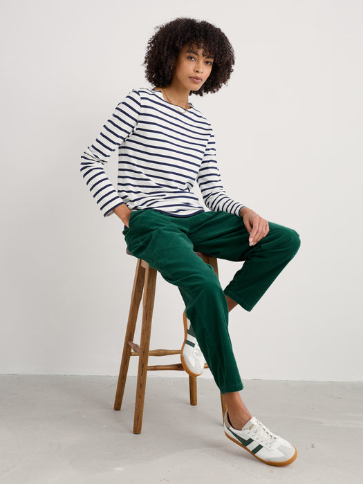 Seasalt Sailor Shirt Organic Cotton Jersey Breton Chalk Maritime